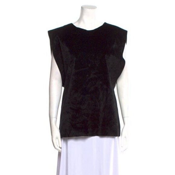 Beulah Womens Authentic Solid Black Faux Fur Tank Top Vest Small Medium - Picture 1 of 7